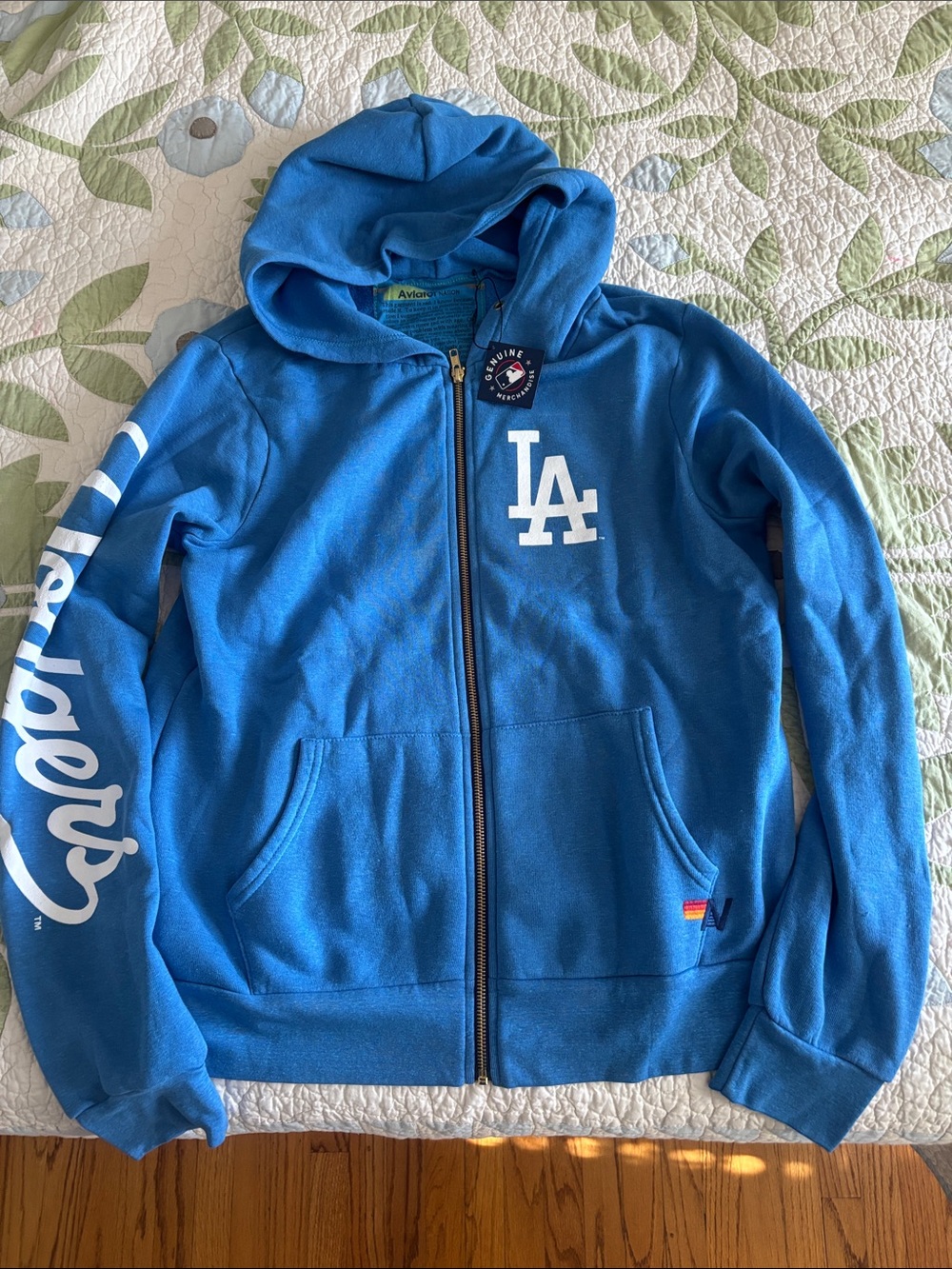 Aviator Nation Los Angeles Dodgers Hooded Sweatshirt Unisex Size Large NWT